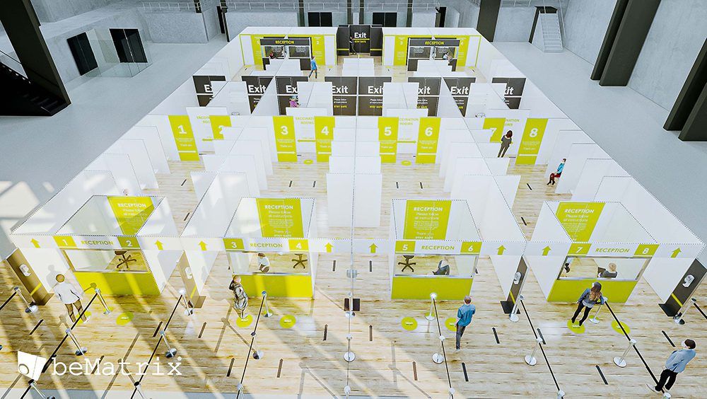 COVID Vaccination centers using beMatrix's solutions