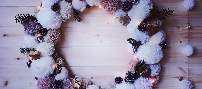 Christmas Pom Pom Wreath