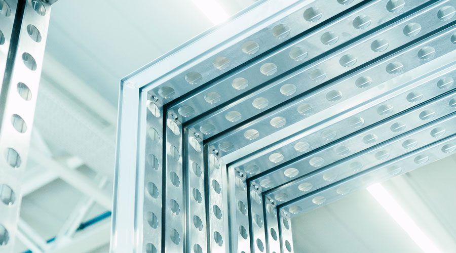 Aluminum frames stacked together