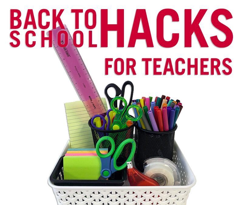 basket of school supplies