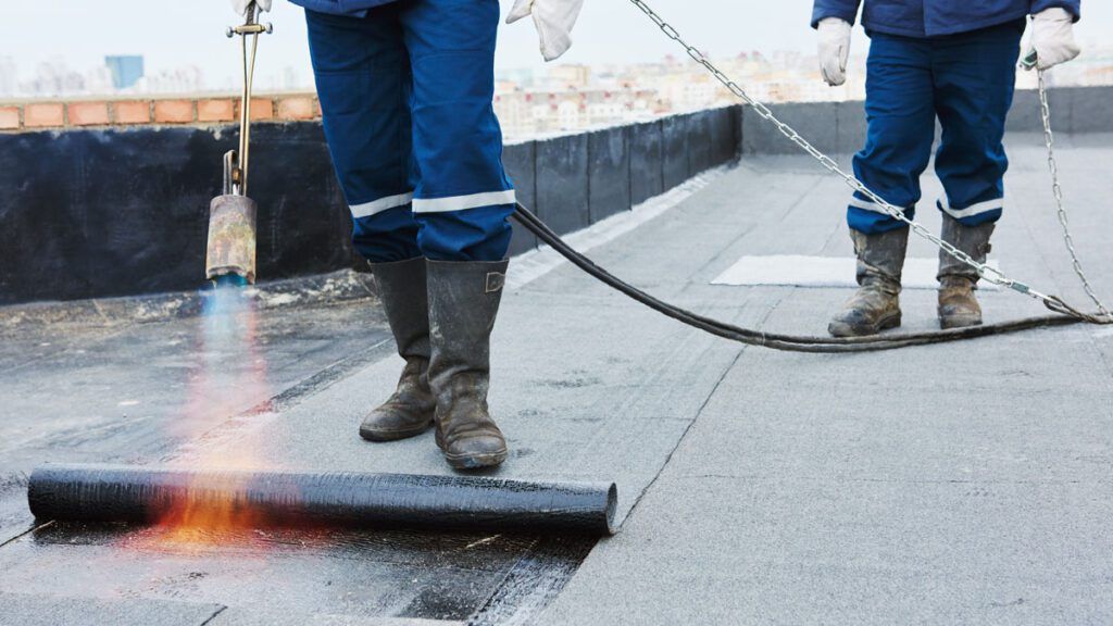 Commercial Roof Installation with Bitumen