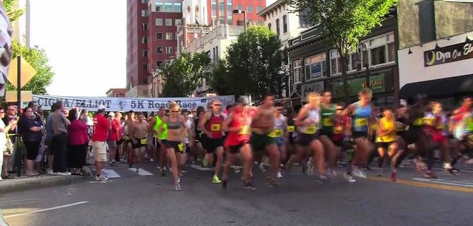 Collegues from Velcro Companies running