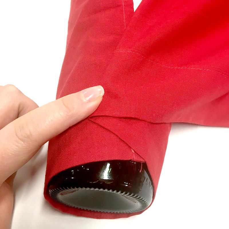  Santa Wine bottle cover fabric close-up