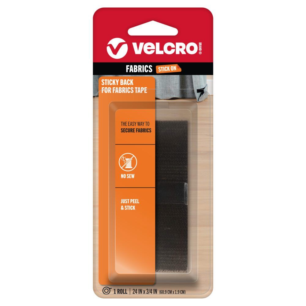 Black VELCRO® Brand Sticky Back for Fabrics Tape