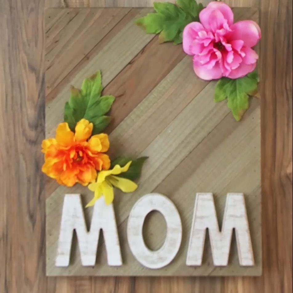 Flowers glued to the board