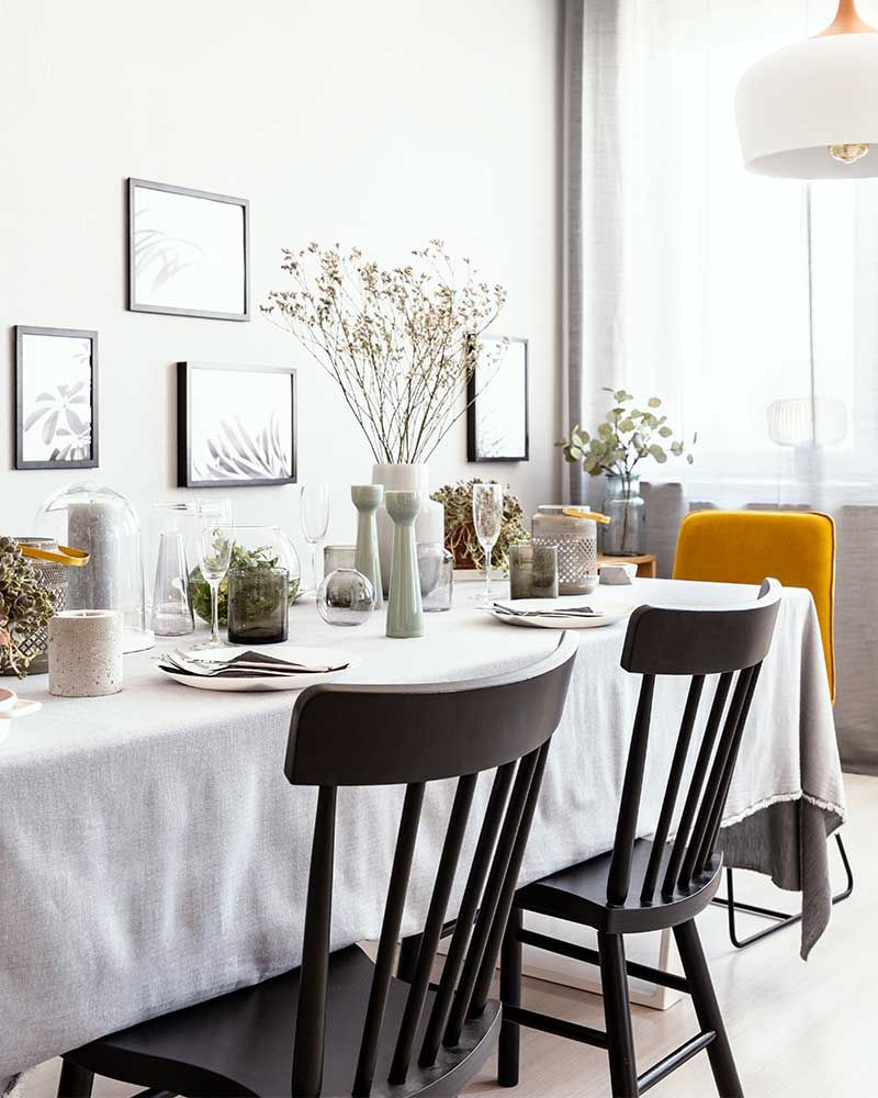 how high to hang pictures - dining room