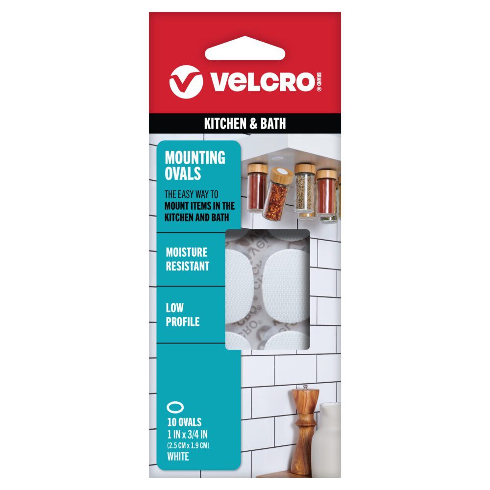 VELCRO® Brand Kitchen & Bath Mounting Ovals in white