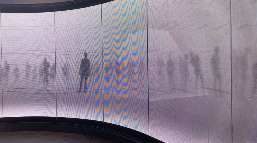LED tiling display at a trade show