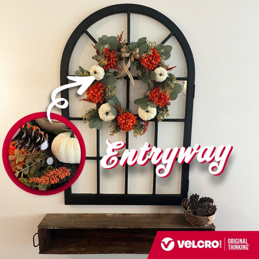 entryway with fall wreath
