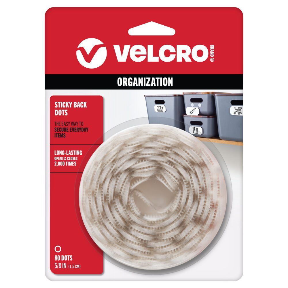 VELCRO® Brand Sticky Back Dots for general purpose in its packaging