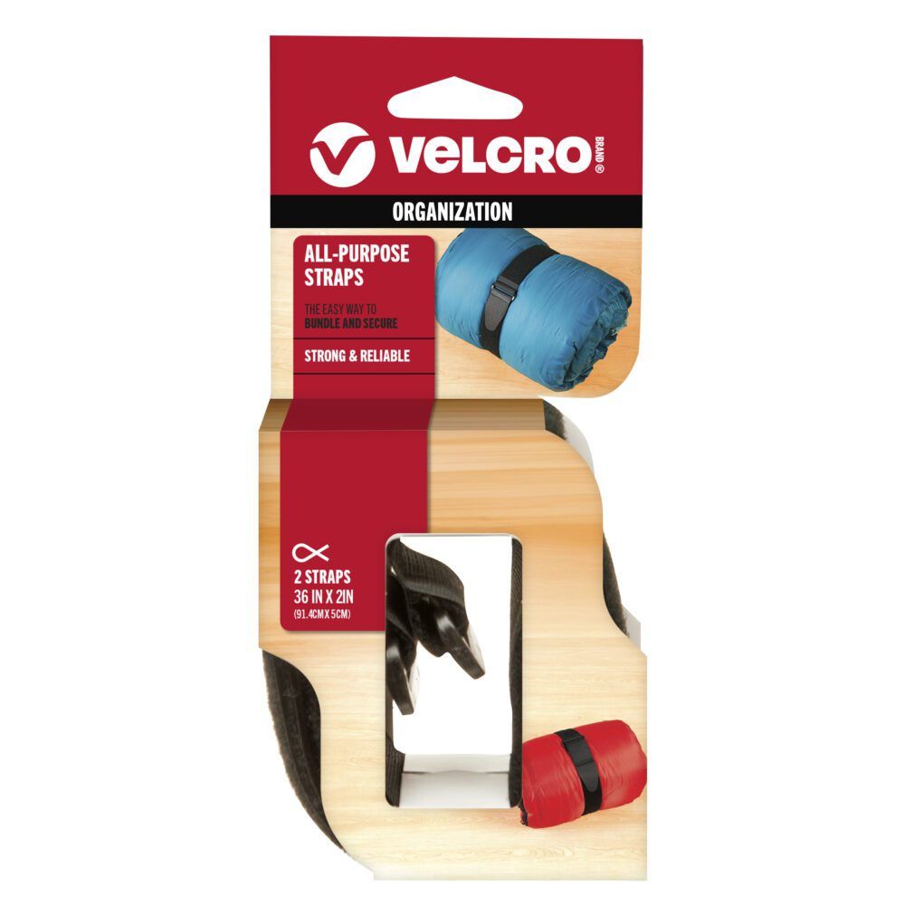 Black VELCRO® Brand All-Purpose Straps for bundling and securing items.