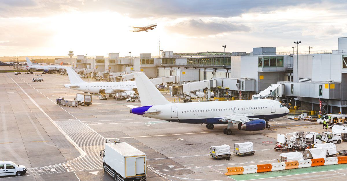 Busy airport during peak travel season