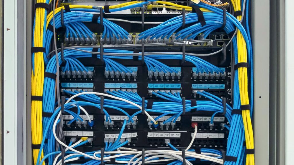 data center with organized cables 