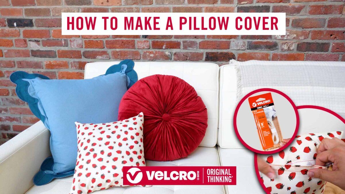 How to sew a pillow cover thumbnail. Pillows on a white couch
