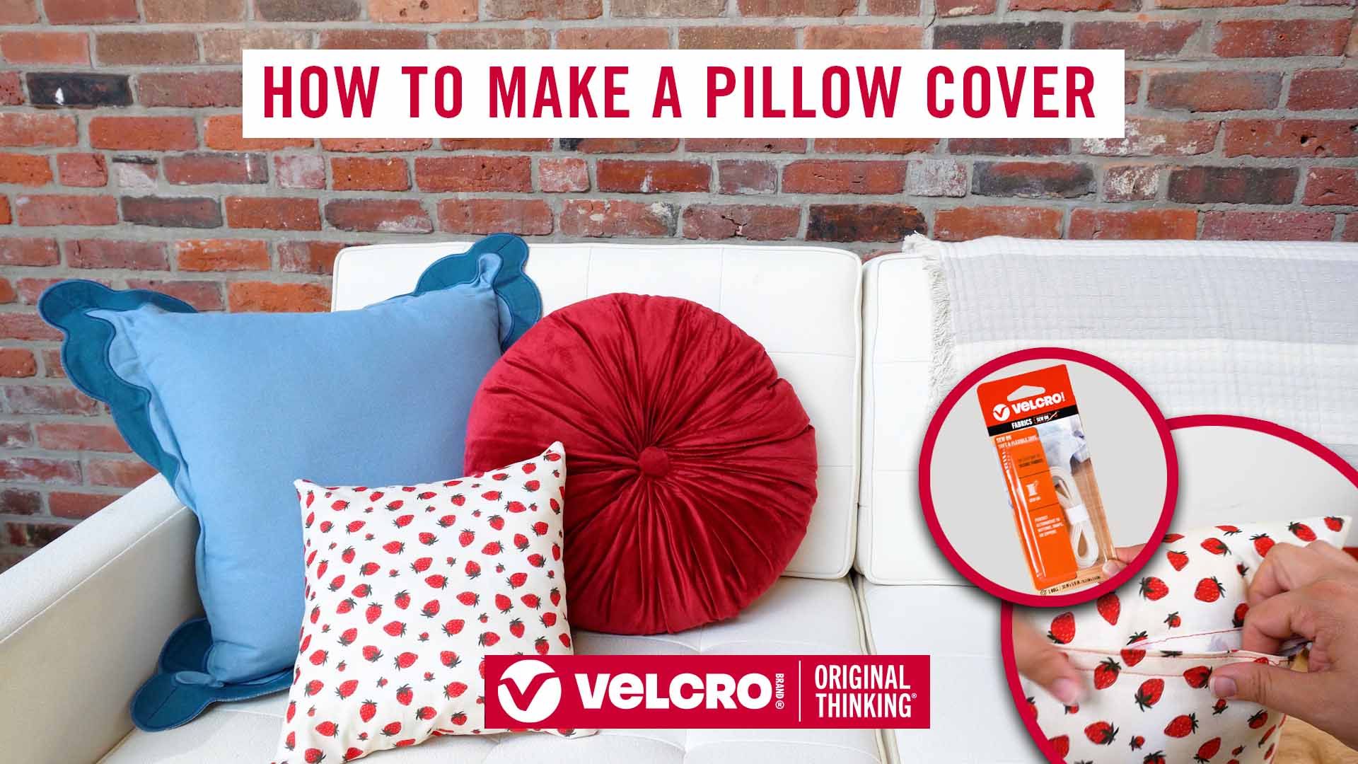 How to sew a pillow cover thumbnail. Pillows on a white couch