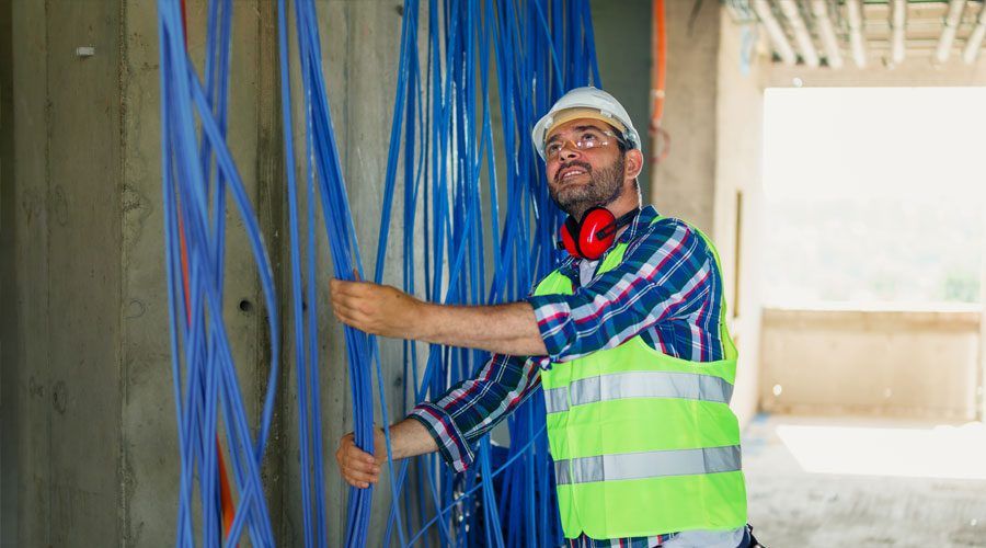 Professional Installer on Construction Site