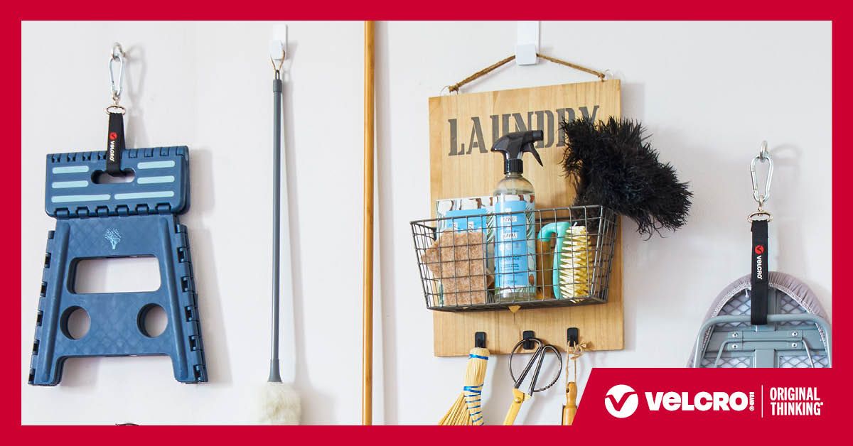 Spring cleaning made easy with VELCRO® Brand fasteners - organized cleaning cupboard