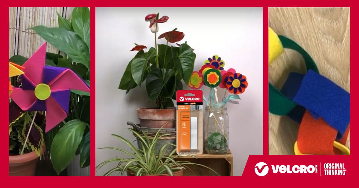 Spring crafts for kids using VELCRO® Brand sticky back tape for fabrics