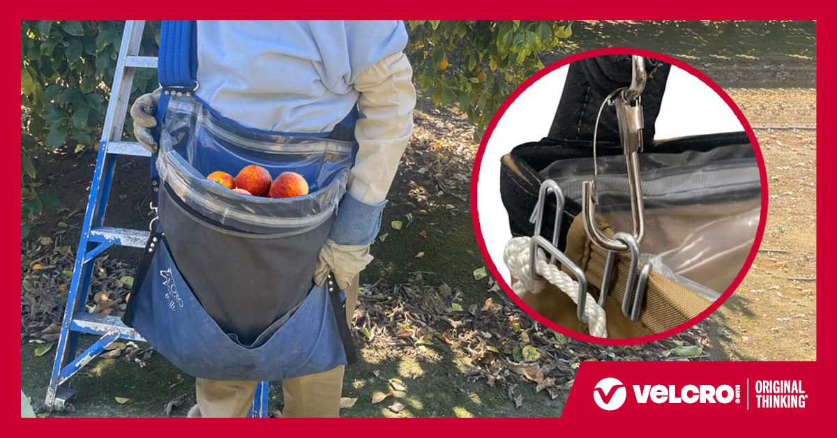 Stone fruit picking bag liners from the VELCRO® Brand.