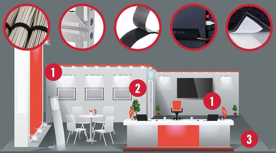 VELCRO® Brand Fasteners for trade show booth construction