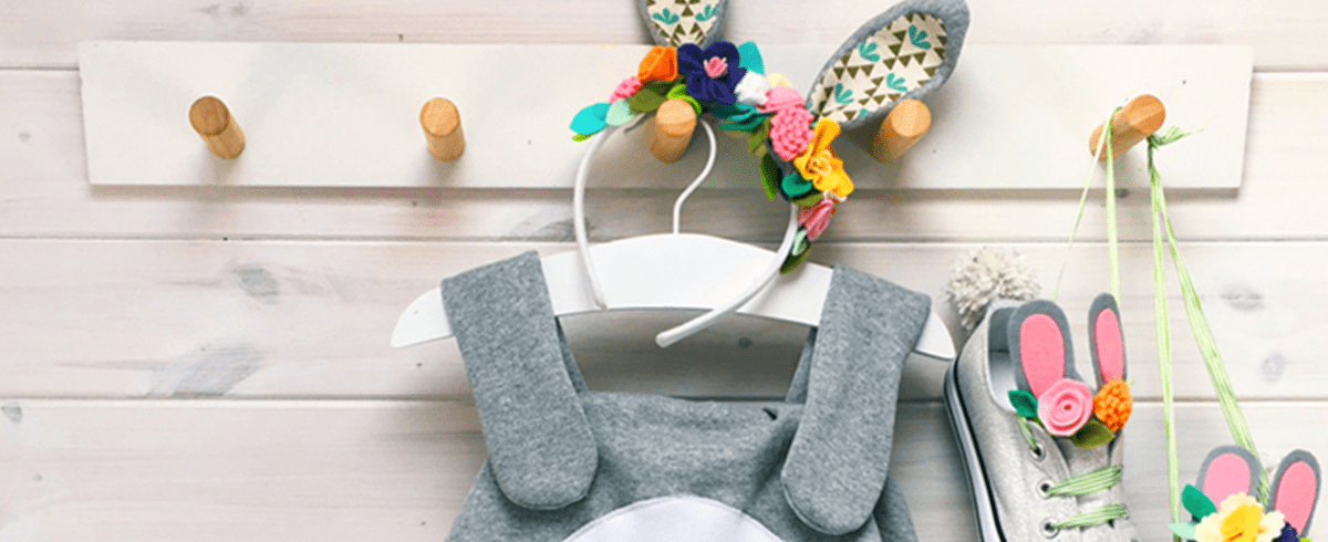 diy infant bunny costume on hanger